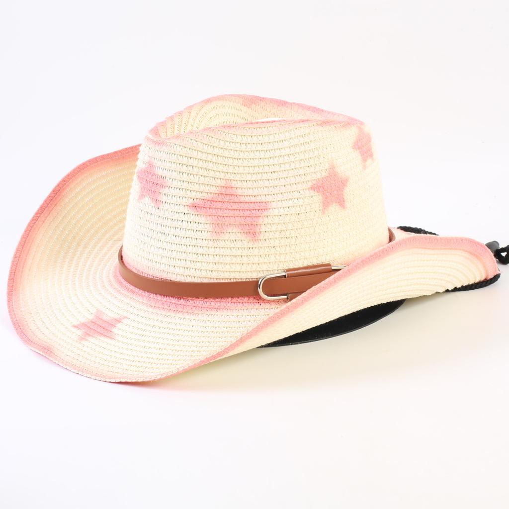 Popular Western Cowboy Straw Hat Men's and Women's Fashion Shade Straw Hat Classic Outdoor Western Cowboy Hat