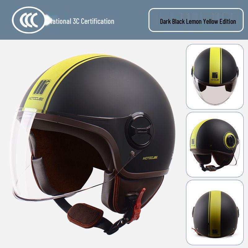 

M3 Totem Universal Electric Bicycle Helmet, All-Season Warm Safety Gear for Men & Women Clear Short Visor