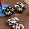 XSHX Leopard Print Cloth Shoes | Autumn High Top Velcro Retro Korean for Boys and Girls