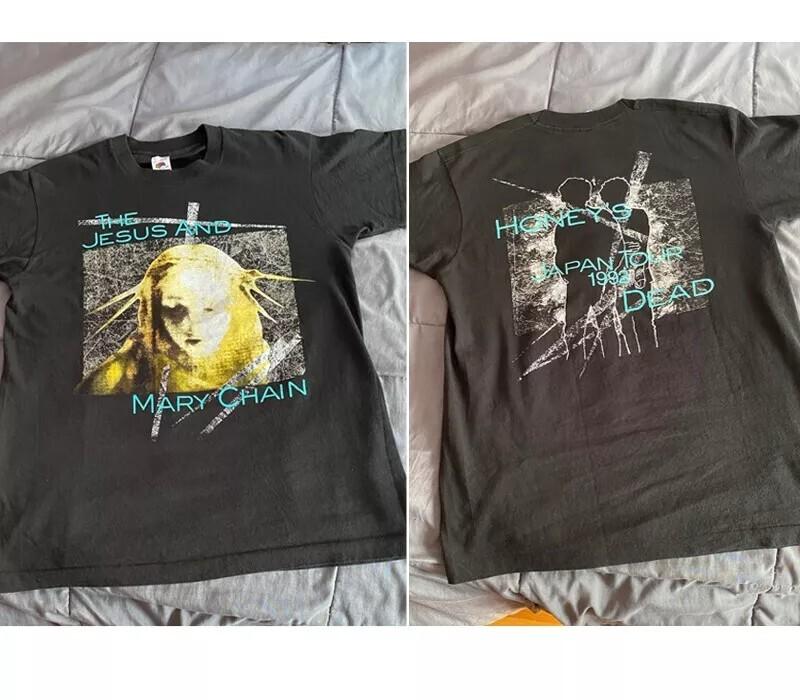 

1992 The Jesus And Mary Chain Honeys Dead Japan Tour 2 Side Black Unisex T shirt Unisex T-Shirt XXL