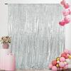 4x10FT Silver Sequin Photo Backdrop Curtain for Birthday Wedding Engagement Baby Shower Bachelorette Christmas Party Decorations