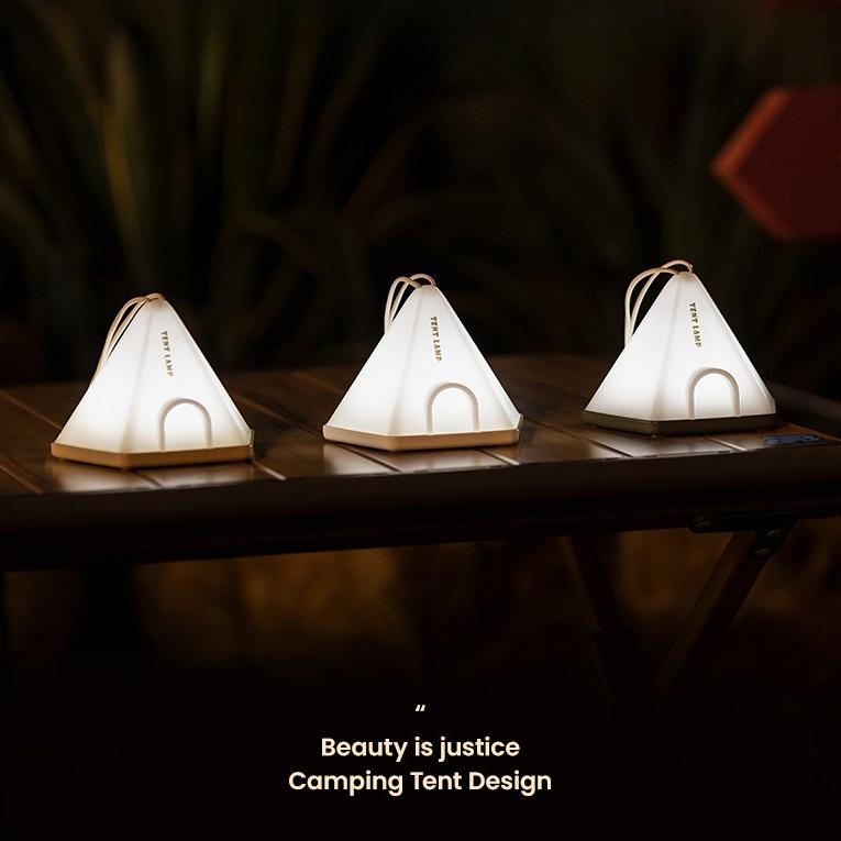 Portable Tent Night Light USB Rechargeable Bedside Lamp Minimalist Camping Mood Light