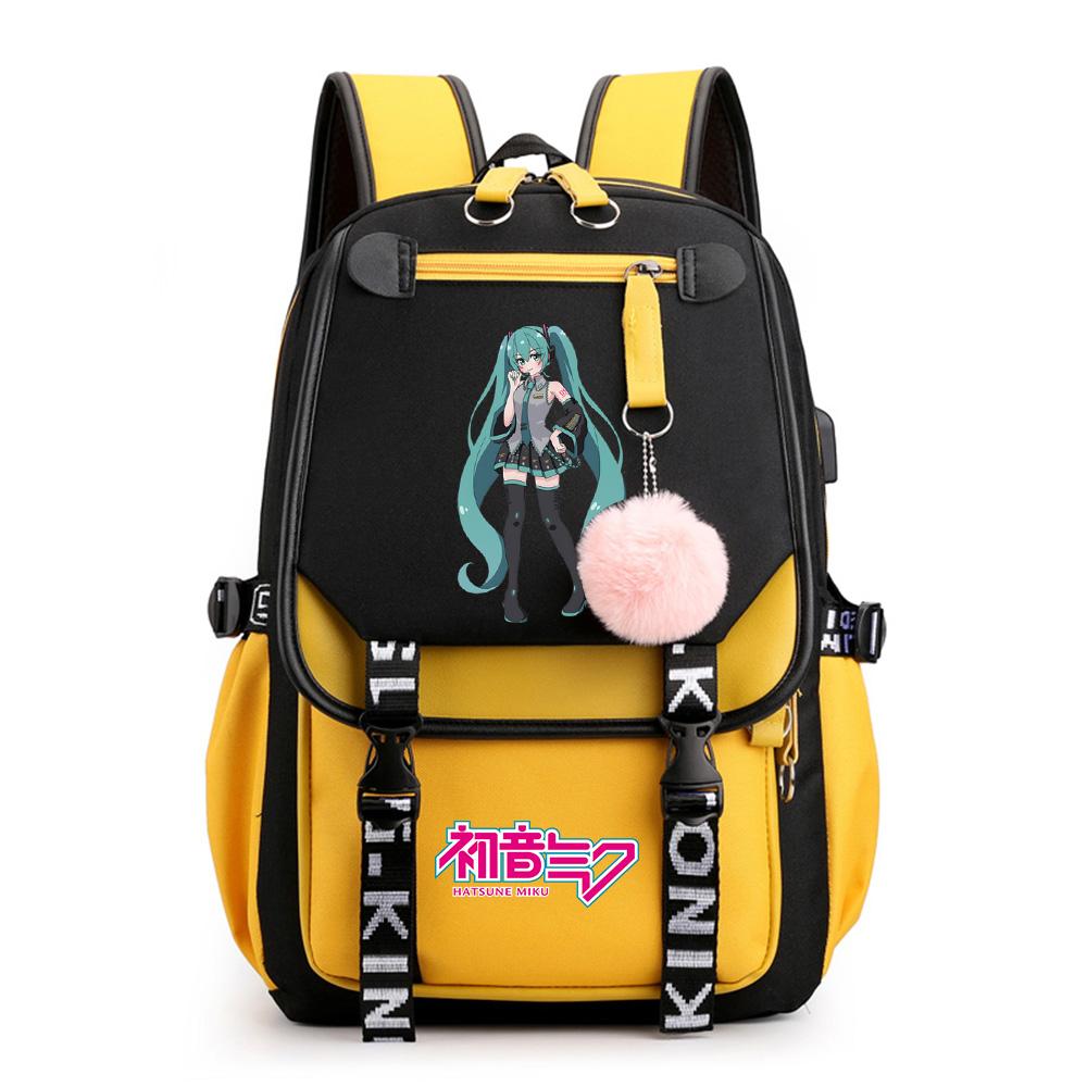 Anime Hatsune Miku Potisk Batoh Školní taška pro Teenagera Studenta Dívku Chlapce Taška na knihy Velká kapacita vodotěsný Cestovní taška Dárek Ruksak
