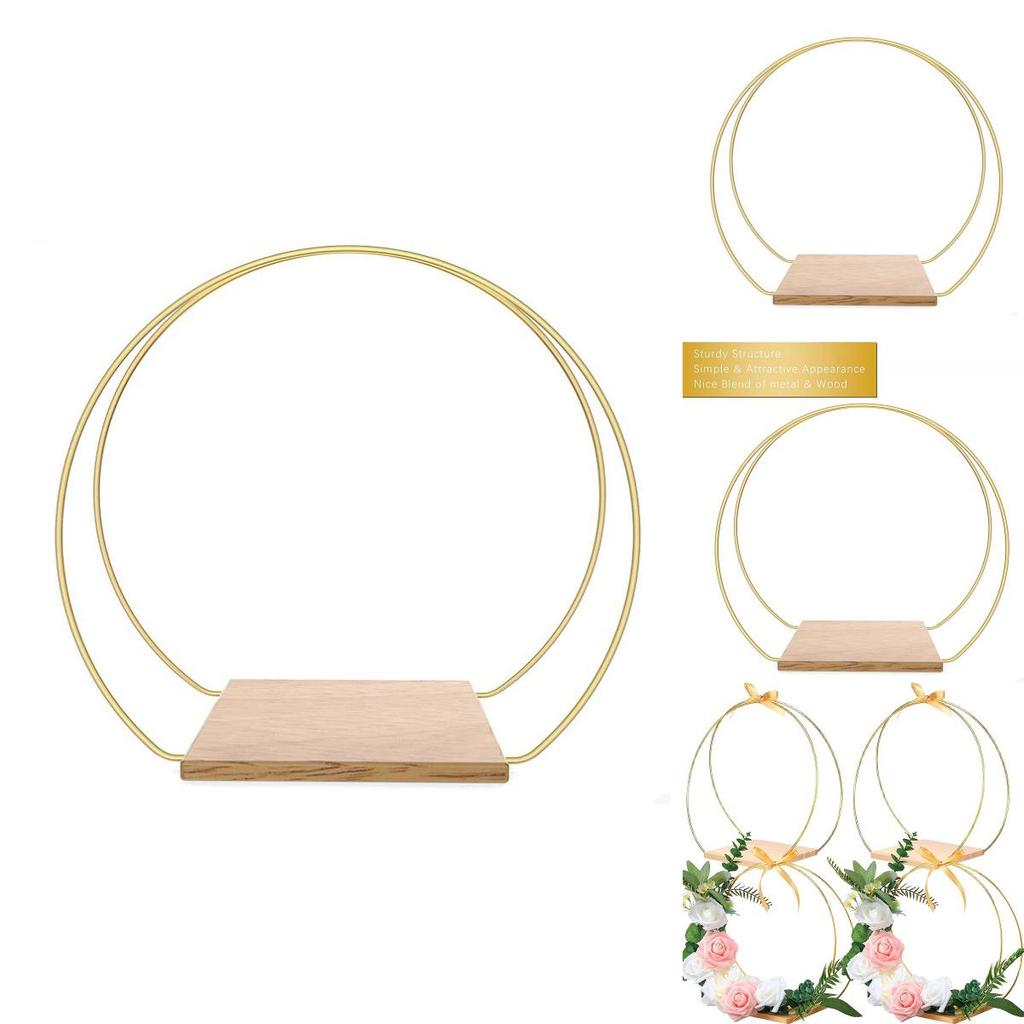 Handcrafted Metal Garland Wood Base With Gold Finish And Antislip Pads For Party Decorations