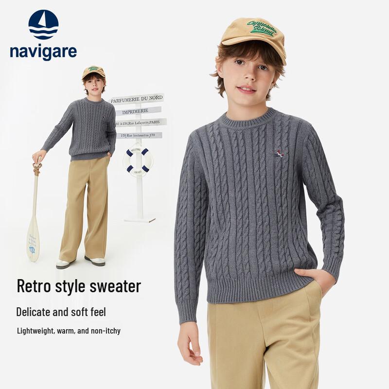 Navigare Kids' Spring Collection Round Neck Sailboat Sweater