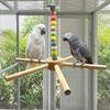 Large Size Rotating Bird Perch Toy Colorful Beads Parrot Play Rack  for Pet Birds