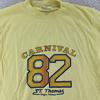 Vintage Carnival Cruise 1982 Shirt XS Yellow St Thomas Virgin Islands 80s Tee