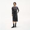 Broadcast Washed Denim Slit Mid-length Skirt