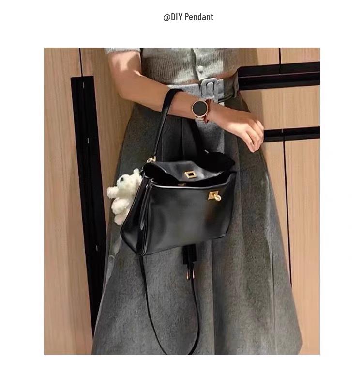 New 2024 B-brand Genuine Leather Women's Rodeo Shoulder Bag - Casual Commuting Kelly Tote