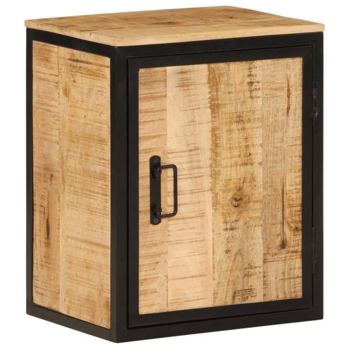 VidaXL Armoire de Salle de Bain, Placard de Toilette avec Porte et Compartiment, Meuble de Rangement, Moderne, Bois Massif 358573