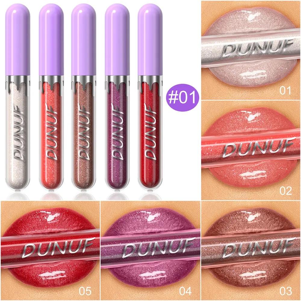 Dunuf Moisturizing and Illuminating Lip Gloss, 5 Units