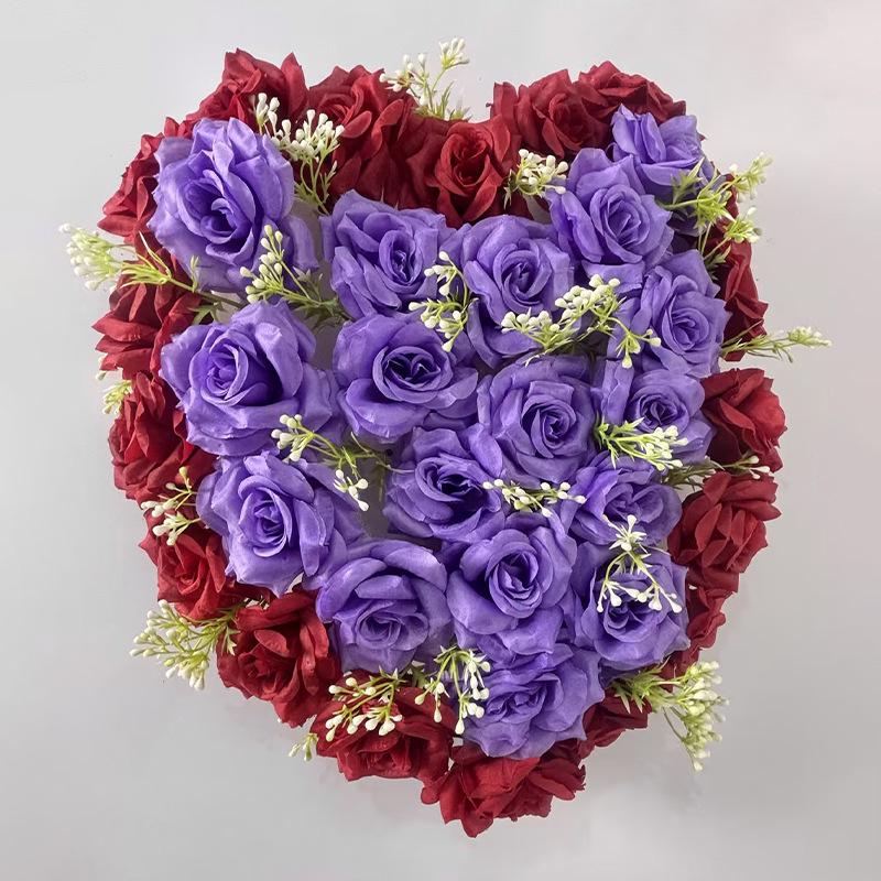 Cross Simulation Rose Heart Wall Decoration for Weddings - Hanging Décor for Home, Wedding Rooms, Cars, and More