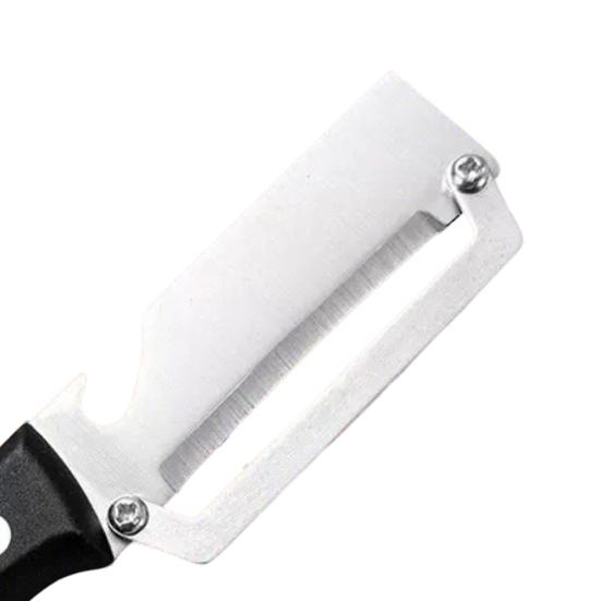 Gemüseschäler mit ergonomischem Griff 2-in-1 Flaschenöffner Rutschfester Küchenschäler Scharfe Breite Klinge Schnelles Schäler Werkzeug