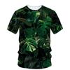 Summer Originality Plant Leaves Graphic T-shirts Trend Casual Personality Fun Printed O-neck Short Sleeve Men's T-shirts