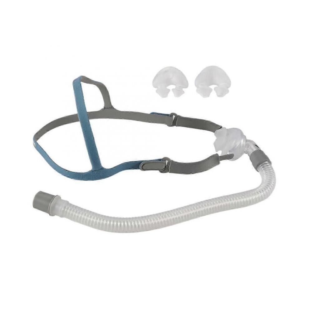 Maschera Nasale a Cuscini CPAP con Fascia Cranica per Alleviare il Russamento - Cuscini S, M, L & Ausilio per il Sonno meno