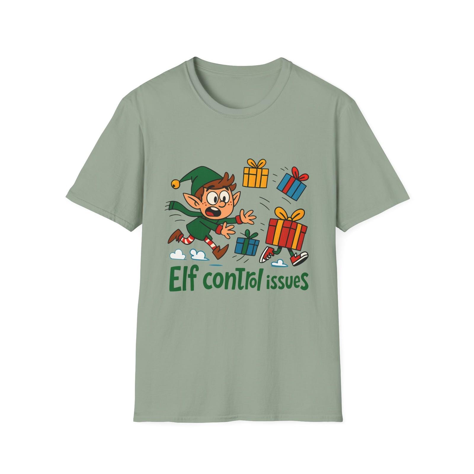 Unisex Softstyle T-Shirt Mens Womens Tees Top Funny Cartoon Elf Presents Snow Winter Christmas 2XL