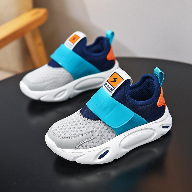Boys' Shoes Summer New Style Children's Slip-on Mesh Shoes Breathable Mesh Girls Soft Bottom Sports Running Shoes