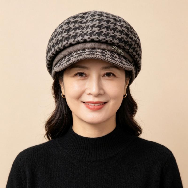Middle-aged and Elderly Thermal Hats, Children's Autumn and Winter Fashion Berets, Ear Protectors, Mother Hats, Fleece and Cold-proof Knitted Wool Hat