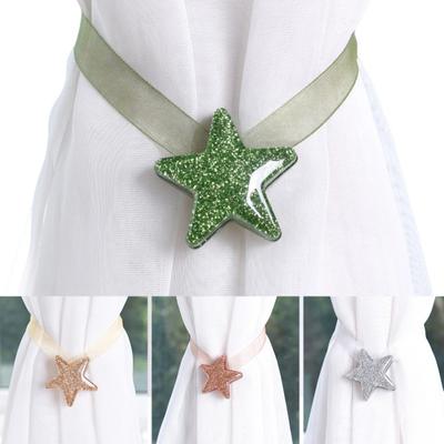 Hebilla de cortina de ventana en forma de estrella, soporte magnético para alzapaños, decoración del hogar para dormitorio