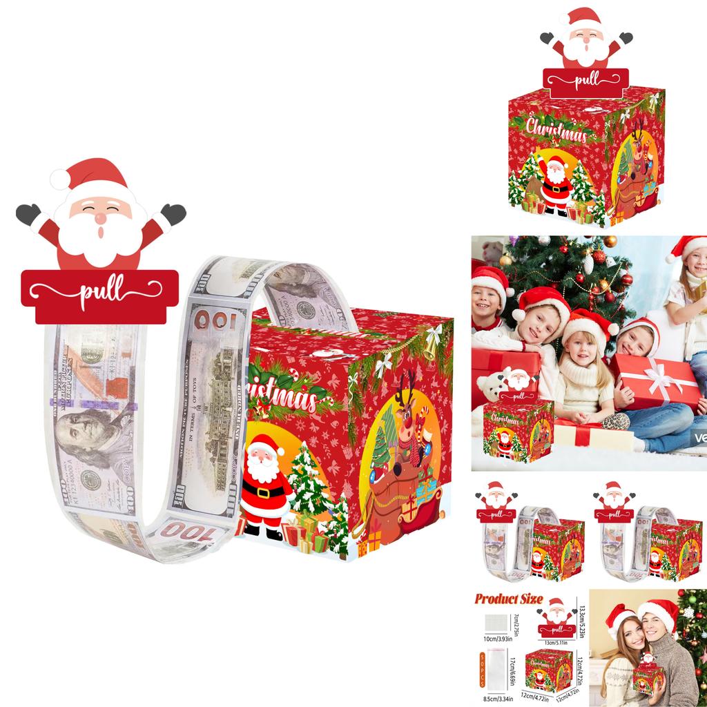 Santa Claus Money Box With Red Paper For Christmas Party Decorations And Gift Exchange