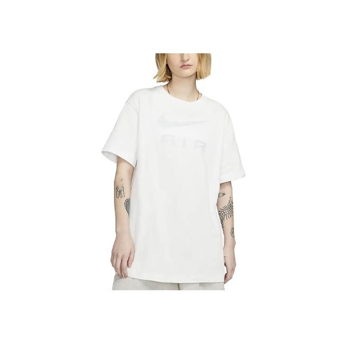 Nike Logo Letter Print Round Neck Loose Short Sleeve T-Shirt Women Tops White DX7919-121