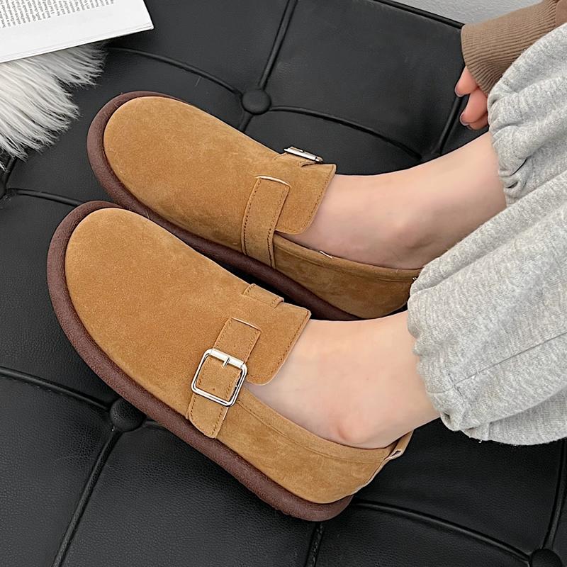 

Thick bottoming Birkenstocks women s retro spring and Autumn 2025 new loafers flat non-slip with skirt soft sole single shoes 35