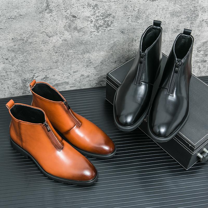 Fashion Leather Boots For Man Genuine Leather Big Size Boots High Quality Designer Formal Boots Casual Boots Fashion Business