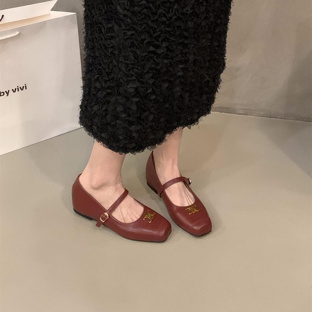 Inner height increase black commuter single shoes women's shoes 2025 new spring and autumn French Mary Jane with skirt evening shoes