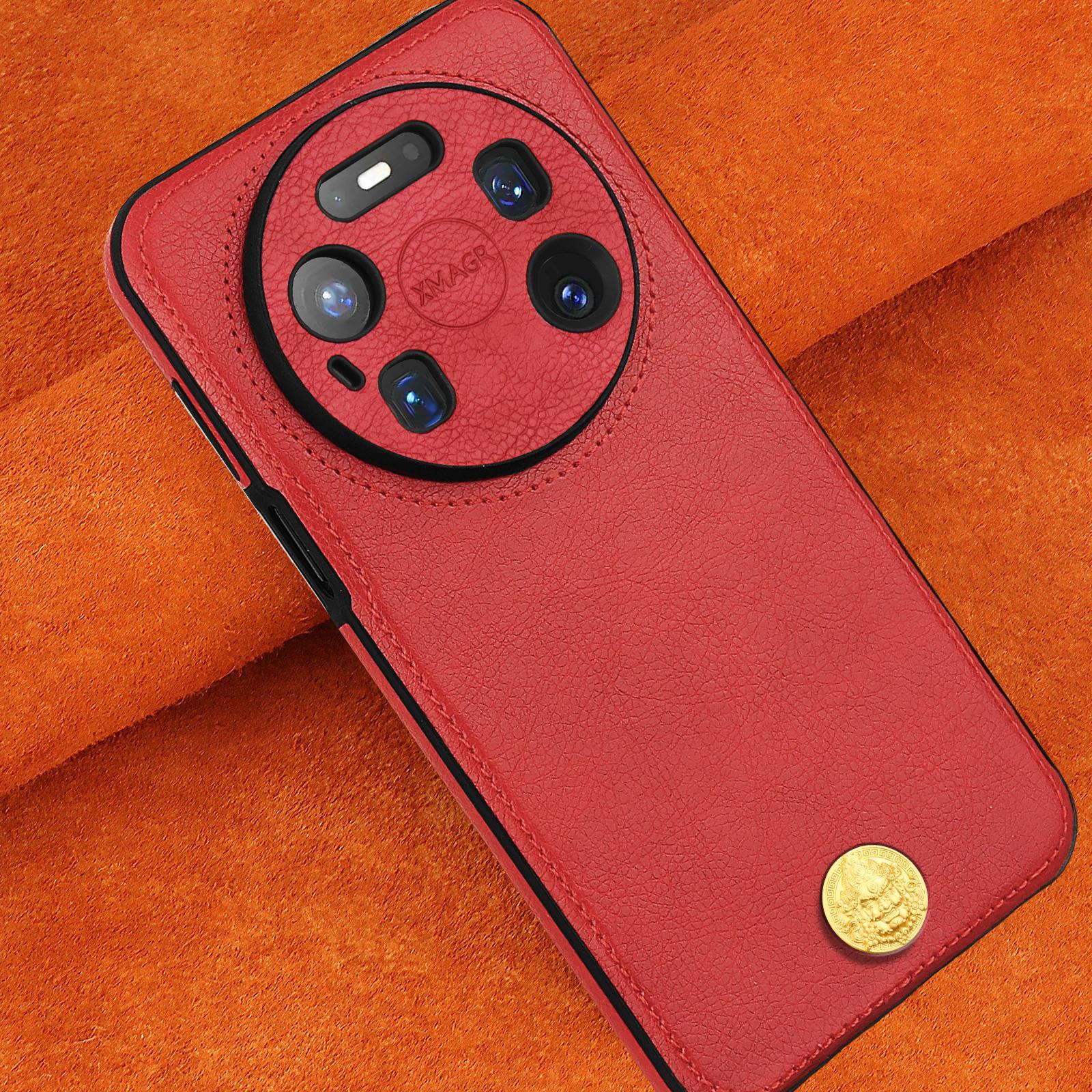 

Cowhide Leather Phone Case for Huawei Mate 80 Pro Max Mate 70 Air Pura 80 Ultra Pura70 Pro Plus Camera Lens Protection Cover Huawei Pura 70 Pro+ червоний