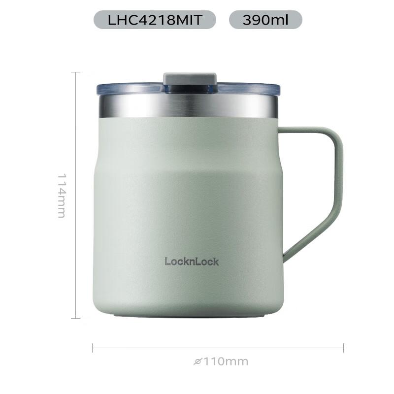 LOCK&LOCK (LOCK&LOCK) Coffee Cup Insulated Hot And Cold Desktop Cup for Men And Women, Couples Water Mug 390ML Mint Green LHC4218MIT