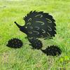 Creative Wrought Iron Hedgehog Family Garden Inserts
