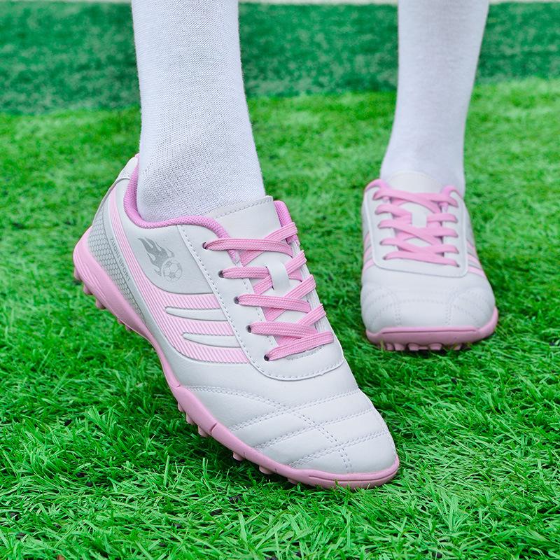 Kids' Pink Football Cleats - Unisex Spike Shoes for Girls & Boys, Korean Style Training
