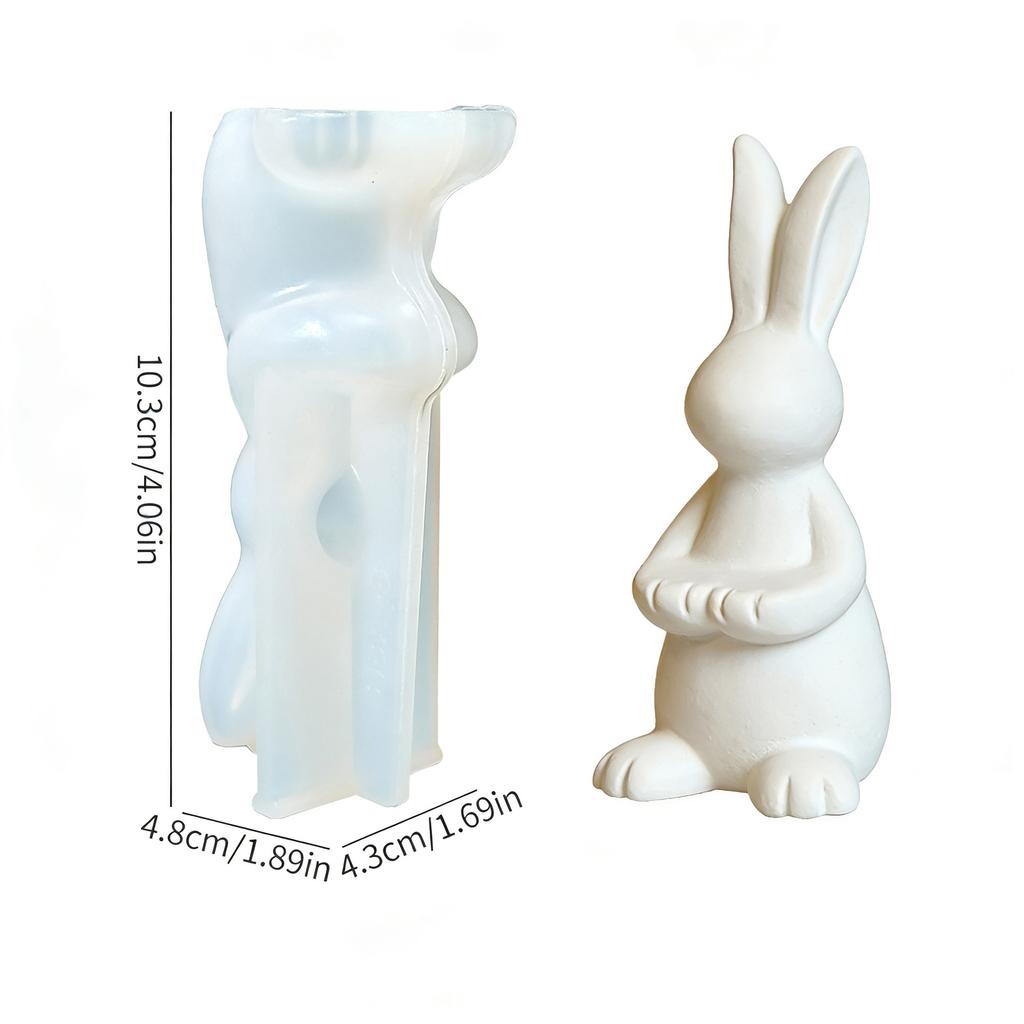 Ins Rabbit Silicone Mold, DIY Aromatherapy Candle & Plaster Figurine Mold, Minimalist Home Desktop Decor Mold