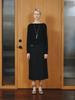 Reply Wool Blend Slit Skirt_Black