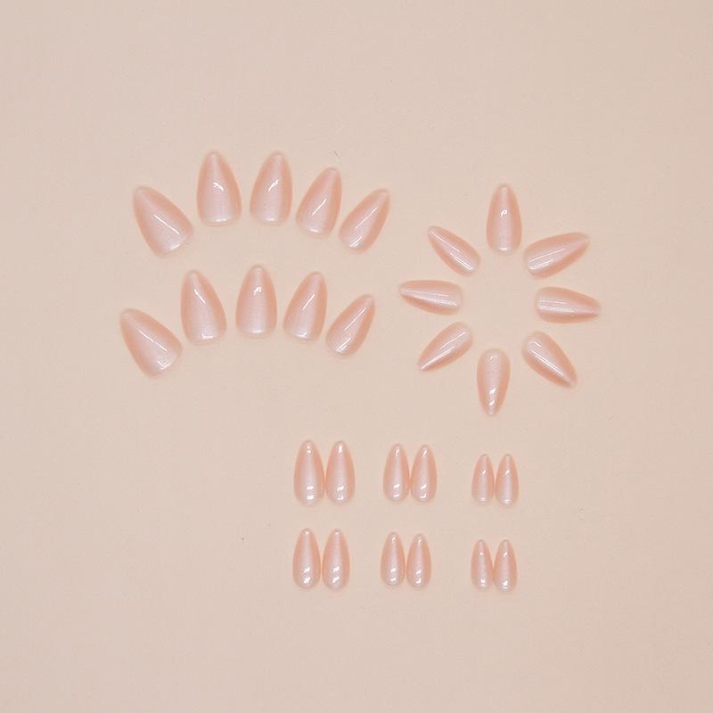 Nail Art Light Color Wearing Nails Solid Color Nail Art Nail Patch Wearing Nail Fairy Qi Finished Ice Clear Nail Patch 30 Pieces