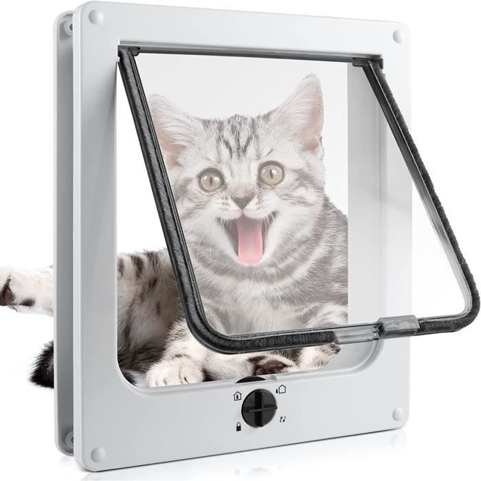 Chatière pour Chat - SAILNOVO - Modèle M - 4 Voies - Verrouillable - 19x22x5.5cm