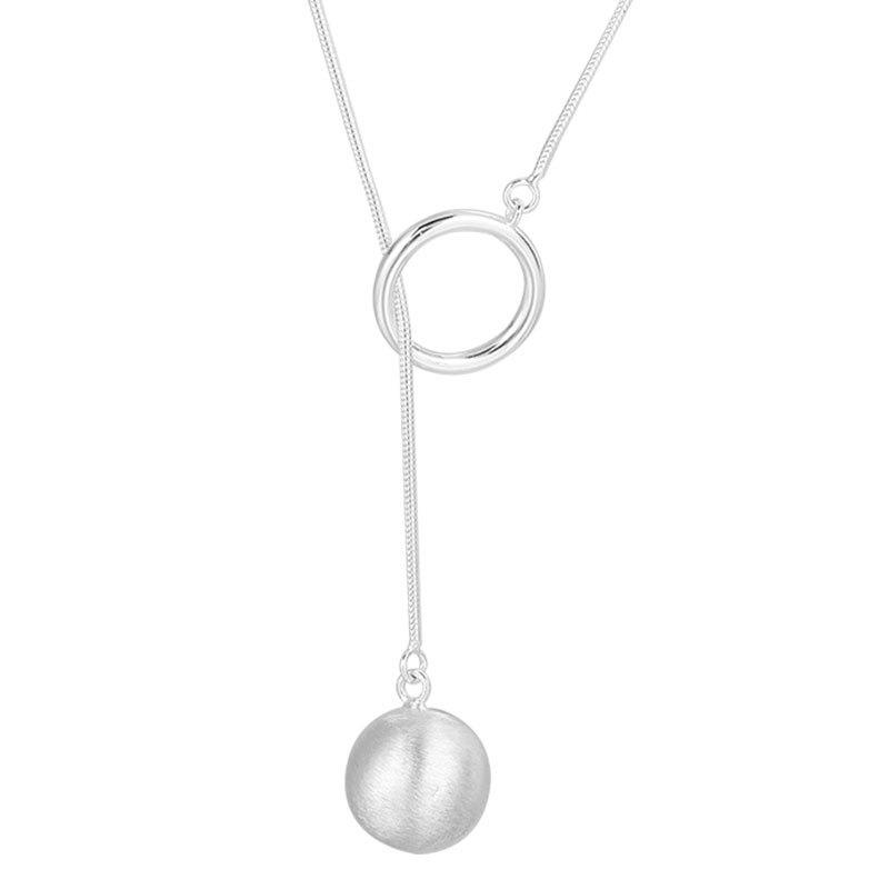 Brushed Round Ball Tassel Long Necklace for Women with French High-end Temperament