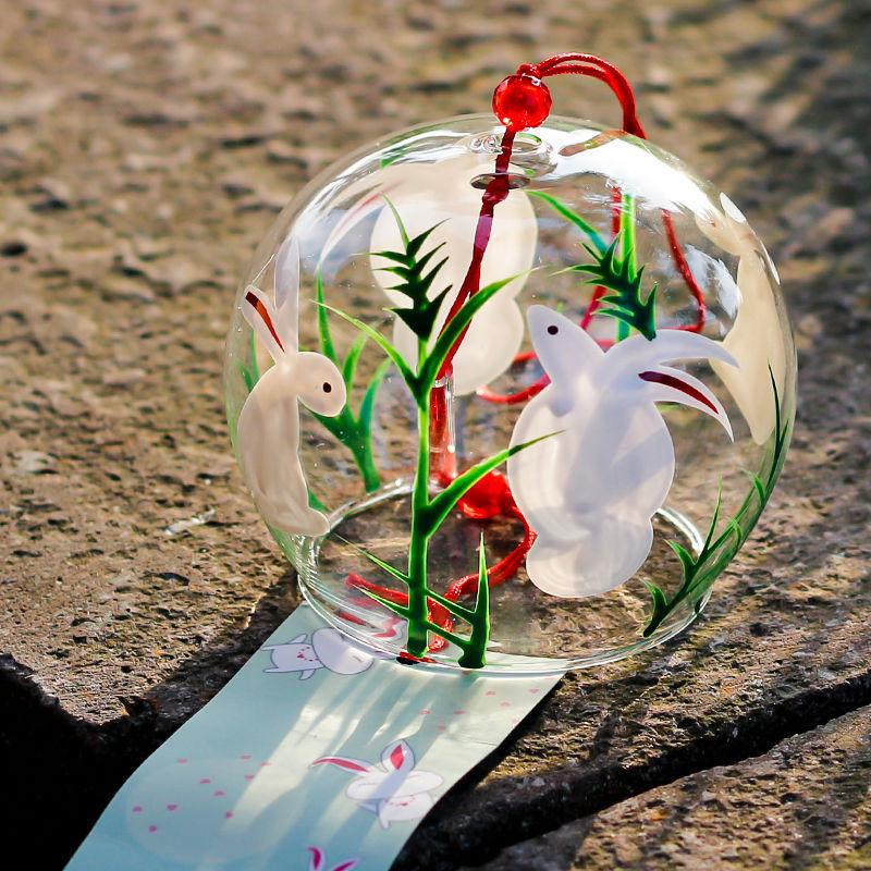 Cherry Blossom Glass Wind Chime - DIY Transparent Hanging Ornament