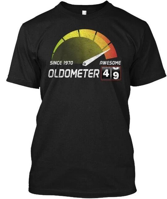 Oldometer Подарок на 49-й день рождения Смешная футболка Сделано в США Размер от S до 5XL XL