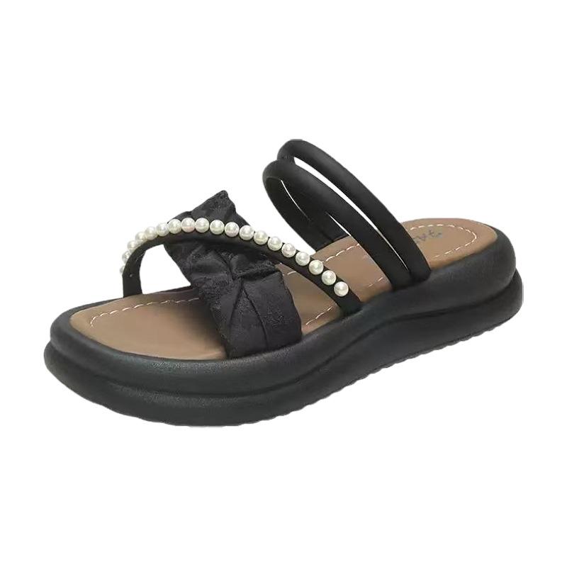 Nationalstil Zwei-Wege-Slipper Damen 2025 neu Sommer dicksohlige rutschfeste Sandalen für draußen weichsohlige mit Röcken Römersandalen