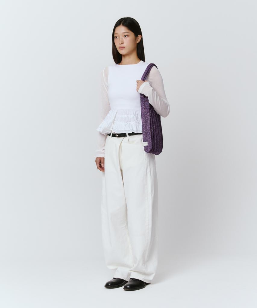 Pleatsmama New Shoulder Bag Glitter Deep Purple