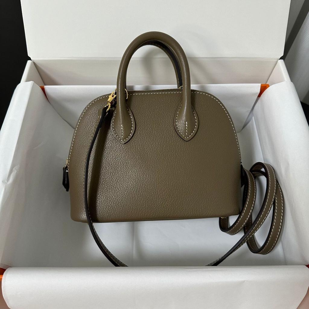 Neue französische Schafsmuster erste Schicht Rindsleder Mini-Leder-Schalen-Tasche Schulter-Crossbody-kleine Tasche Handtasche Bowlingtasche