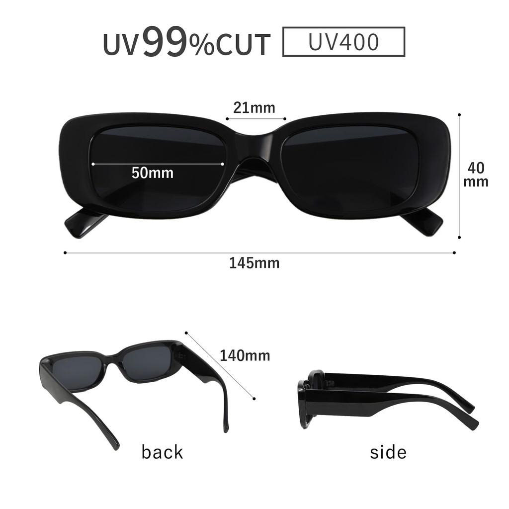 Puente Sunglasses for Men and UV UV400 Women, Stylish, White, Smoke, Black, Square, Slim, Thin, Driving, Protection,