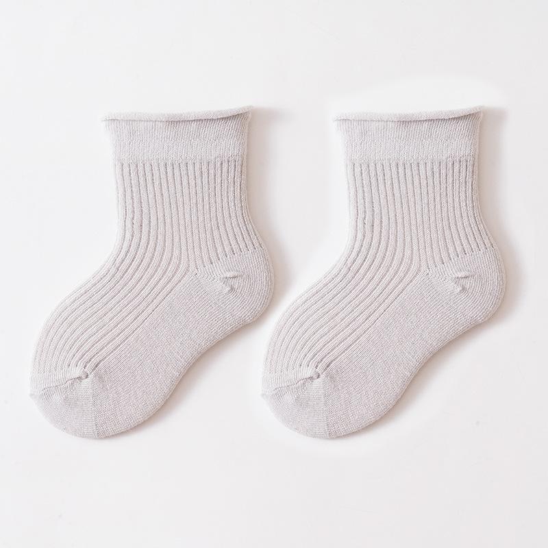 Summer Infant Baby Calf Sock Simplicity Solid Color Thin Newborn Sock for Boy Girl Fashion Breathable Soft Cotton Toddler Sock