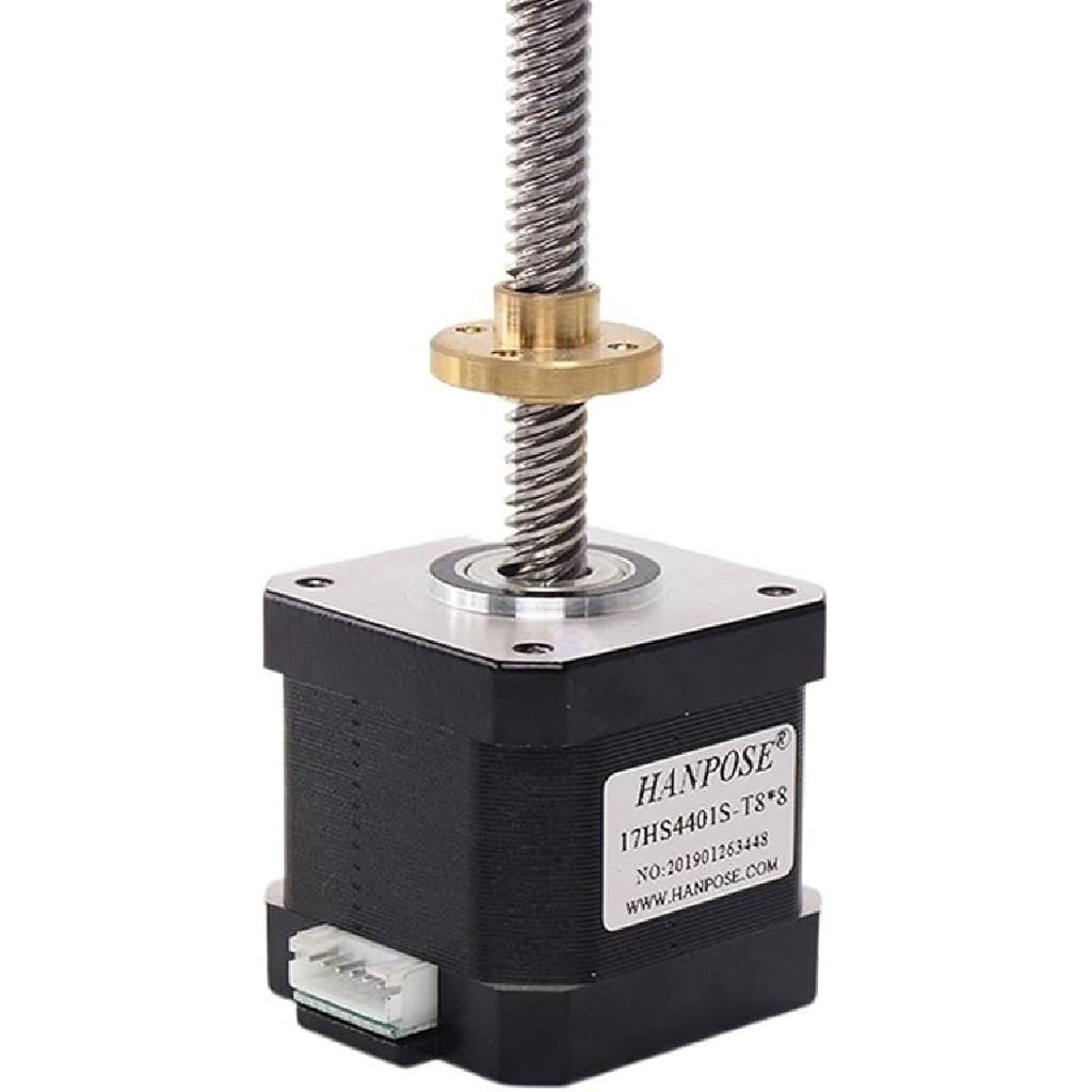 Nema17 Stepper Motor 40mm 1.5A 42 17HS4401S-T8*8 300mm Screw Rod Linear Z-Motor with Trapezoidal Lead Srew for 3D Printer(17HS4401S T8x8-100MM)