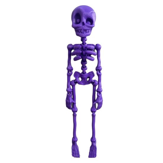 3D Printed Skeleton Refrigerator Magnet Halloween Poseable Skeleton Figurine with Movable Joints