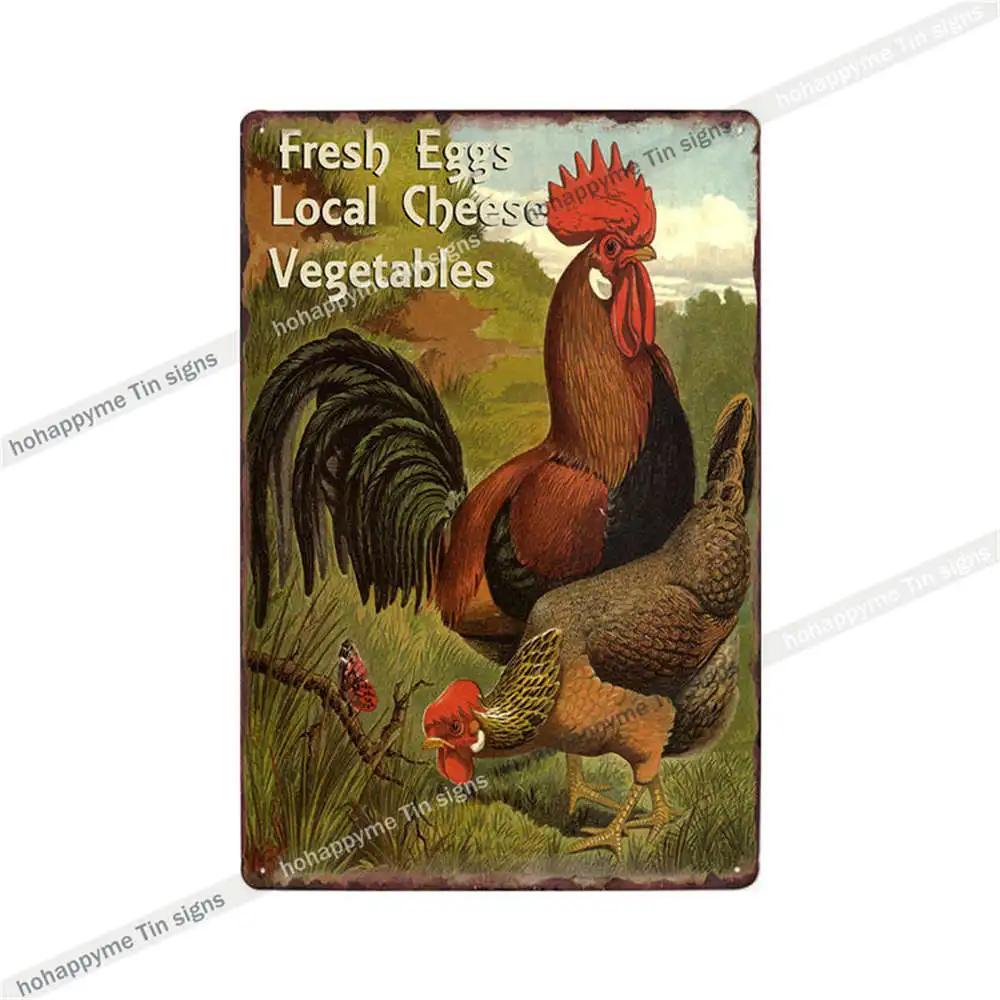 Welcome To The Funny Farm Metal Plate Tin Sign Rooster Decorative Chicken Coop Farmhouse Wall Art Iron Poster Home Decor 20x30cm