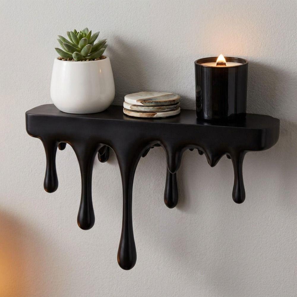 Plastic Drip Floating Shelf 3D Printed Wall-Mounted Display Stand Home Decoration