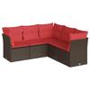 VidaXL Salon de jardin avec coussins 5 pcs marron résine tressée 3249463
