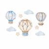 9PCS/SET Watercolor Hot Air Balloon Wall Decor Cartoon Nursery Wall Art Sticker  Baby Room